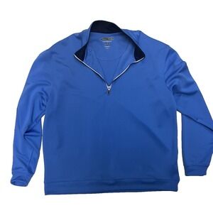 Pebble Beach Sweater Men's Large Blue Golf Performance Long Sleeve Quarter Zip